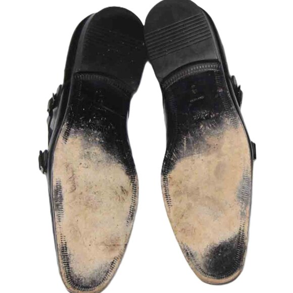 Hugo Boss Black Leather Double Monk Strap Dress Shoes Men's Size 12D - Picture 5 of 5